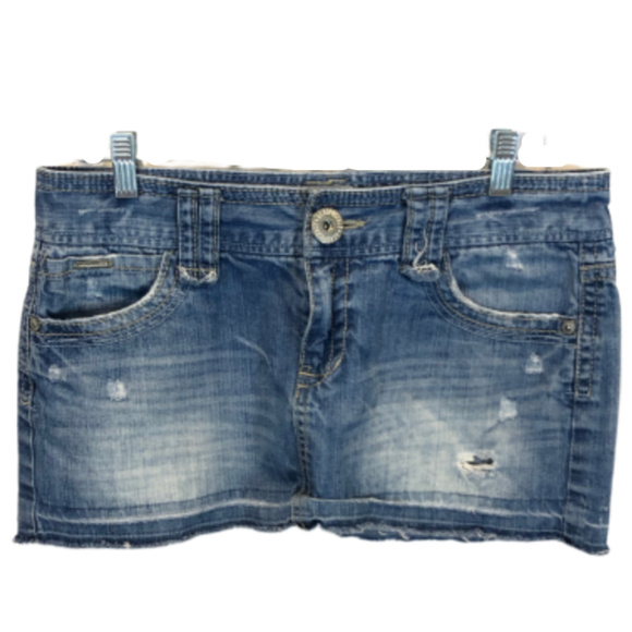 Aeropostale Dresses & Skirts - Aeropostale Distressed Denim Mini Skirt - 11/12